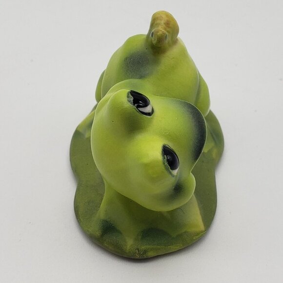 Josef Originals Vintage Ceramic Green Frog on Lily Pad with Snail Figurine - Picture 5 of 8